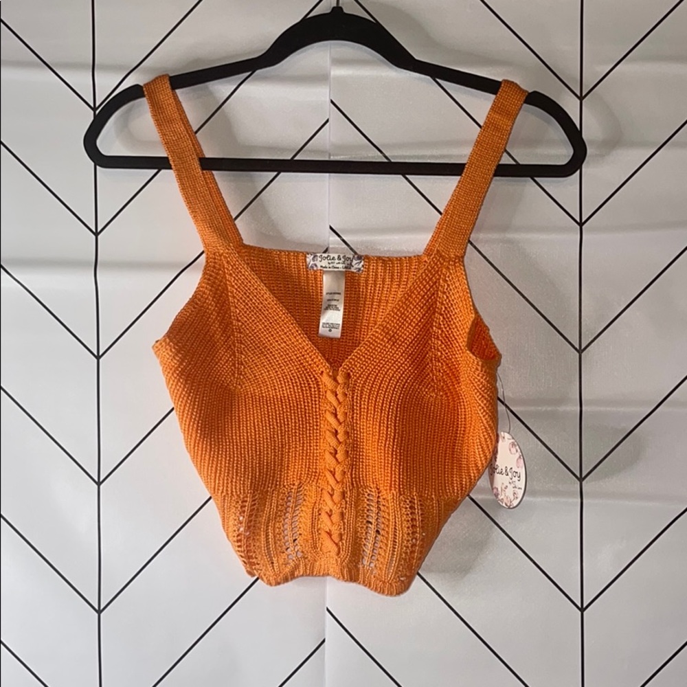 Orange knitted crop top